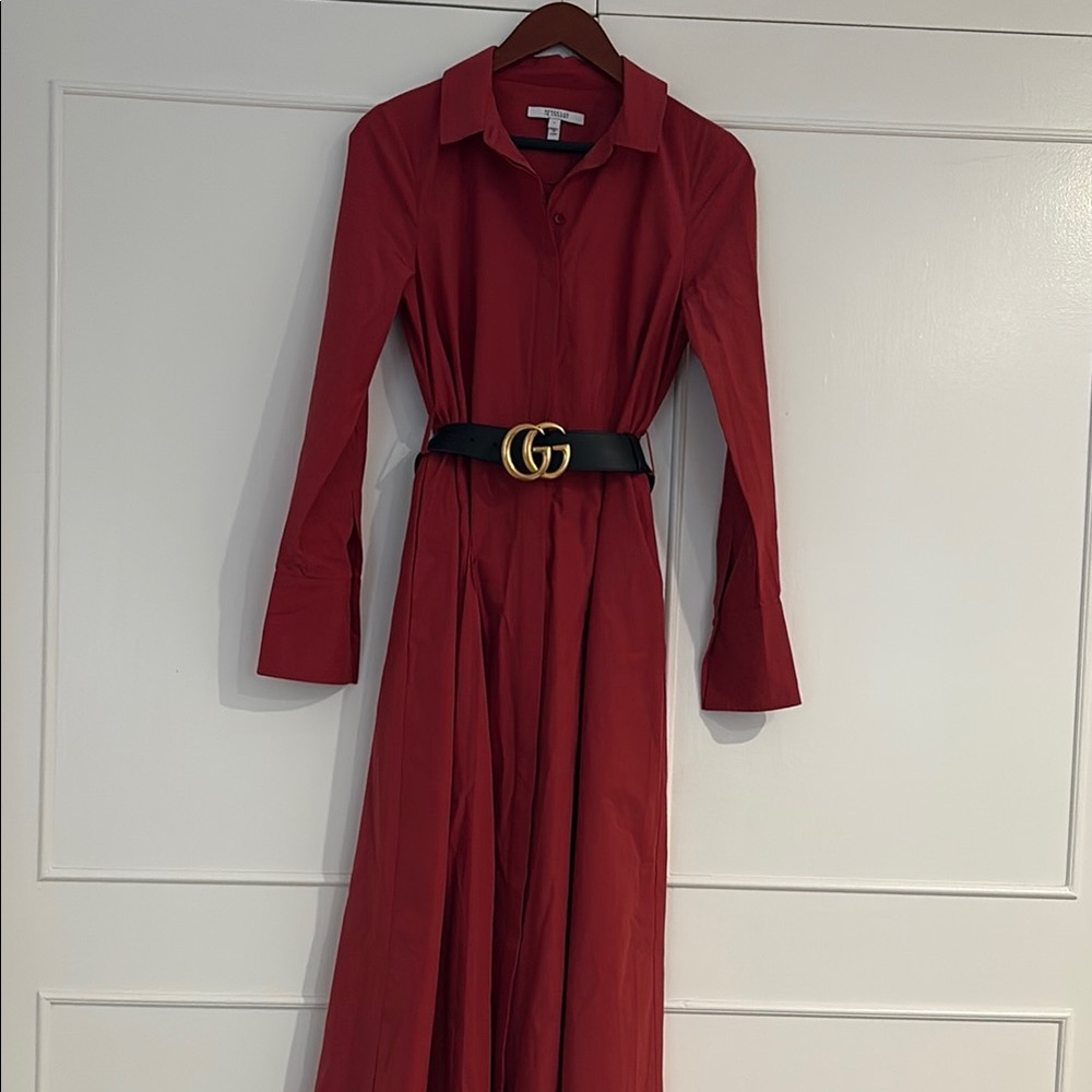 10 Crosby Derek Lam Red Long Sleeve A-Line Dress